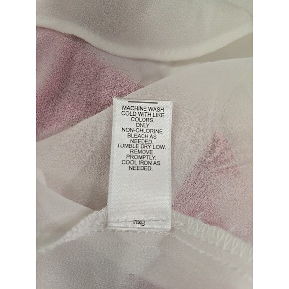 Pink Floral Flare Ruffle Sleeve Office Career Dressy Modest Blouse Womens 14 16 - Picture 10 of 10